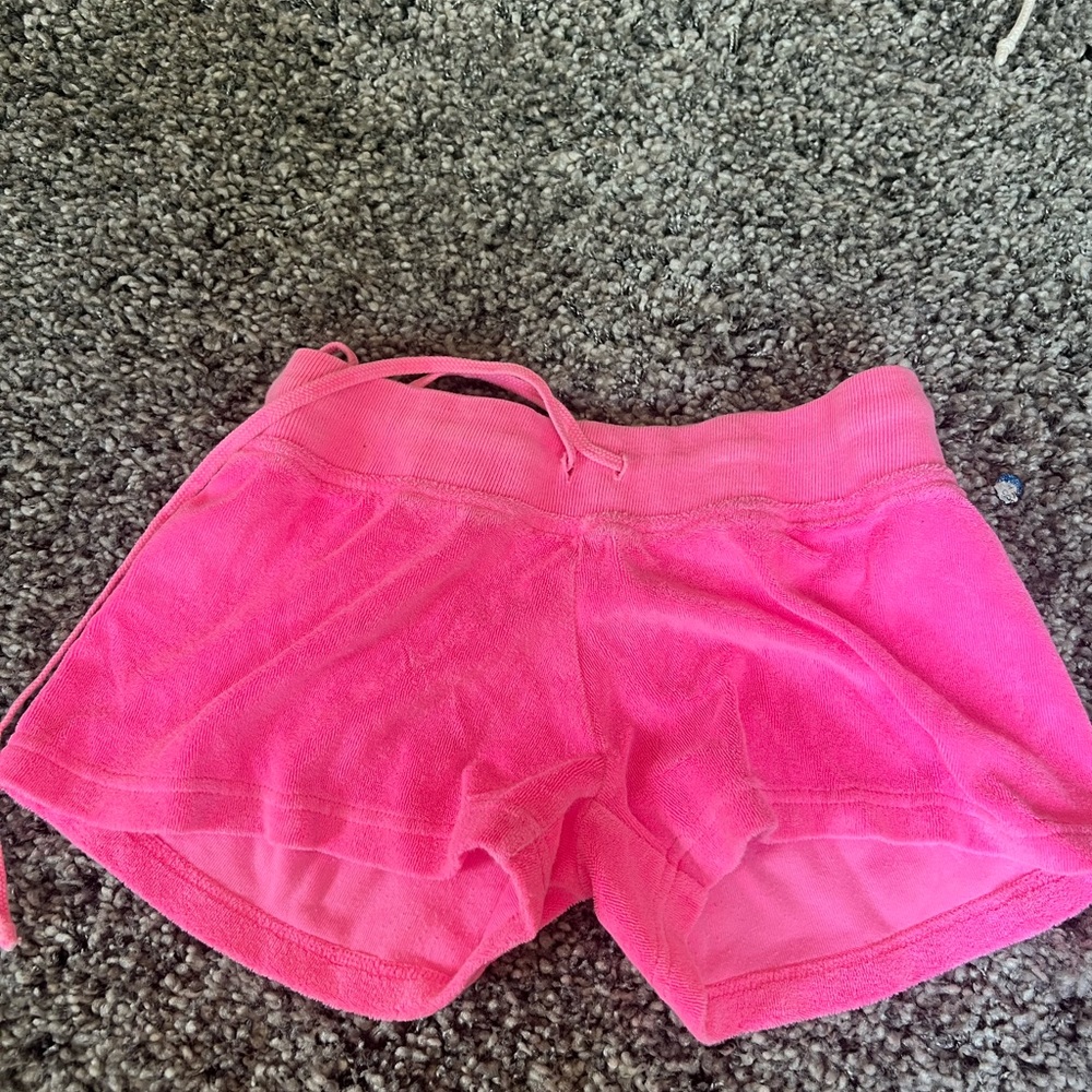 hot pink, medium, hard tail terry cloth shorts